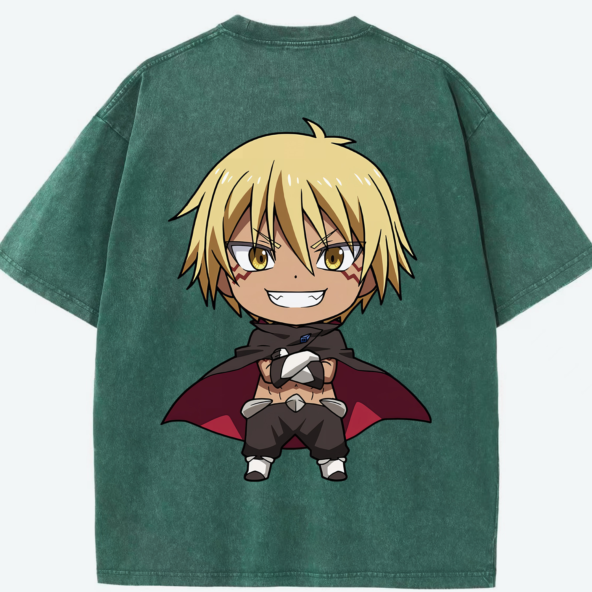 （画像用） 転スラ Regarding Reincarnated to Slime 綿100% ヴィンテージ風 半袖Tシャツ（背面プリント）
